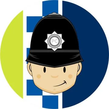 Cute Cartoon British Policeman Vector Illustration Stockillustratie