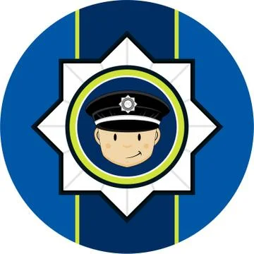 Cute Cartoon British Policeman Vector Illustration 스톡 일러스트