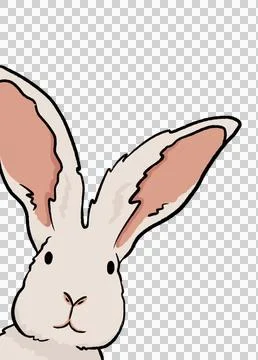 Cute cartoon bunny rabbit isolate on a transparent background. easter, spring  Stock Illustration