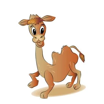 Cute Cartoon Camel Character Vector Illustration Stock Illustration