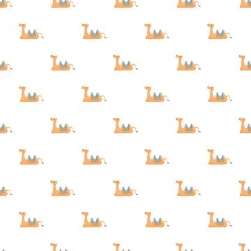 Cute cartoon camel pattern on white background Stock Illustration
