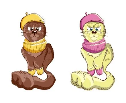 Cute Cartoon Cat Stock-Illustration