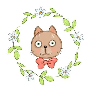 Cute cartoon cat Illustrazione stock