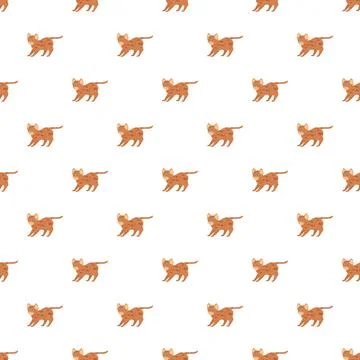 Cute cartoon cat seamless pattern design Stock Illustration