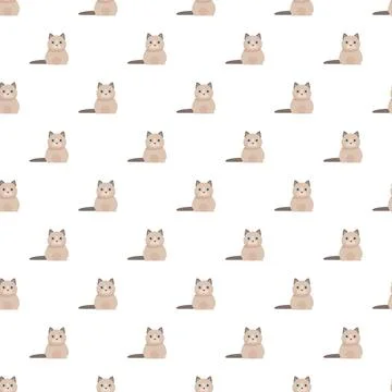 Cute cartoon cat seamless pattern background Illustrazione stock