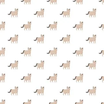 Cute cartoon cat seamless pattern background Illustrazione stock