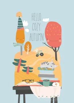 Cute cartoon cat sleeping on stack of book 스톡 일러스트