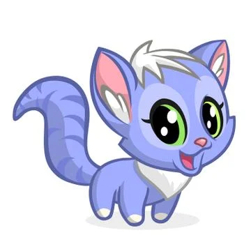 Cute cartoon cat vector illustration Stock Illustration