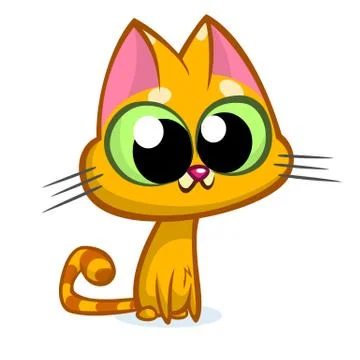 Cute cartoon cat vector illustration Stock Illustration