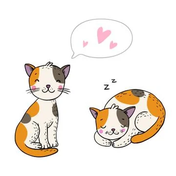 Cute cartoon cats. Stock Illustration