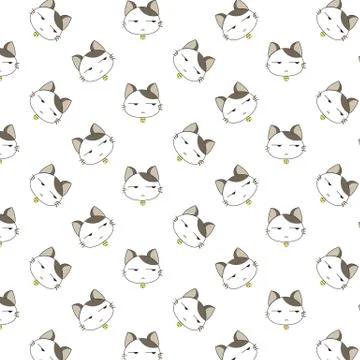 Cute Cartoon Cats Pattern. Illustrazione stock
