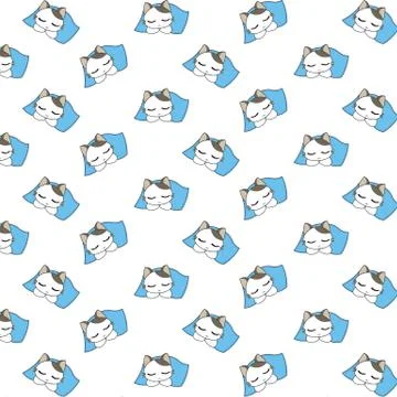 Cute Cartoon Cats Pattern. Illustrazione stock