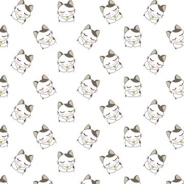 Cute Cartoon Cats Pattern. Illustrazione stock