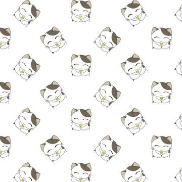 Cute Cartoon Cats Pattern. Illustrazione stock