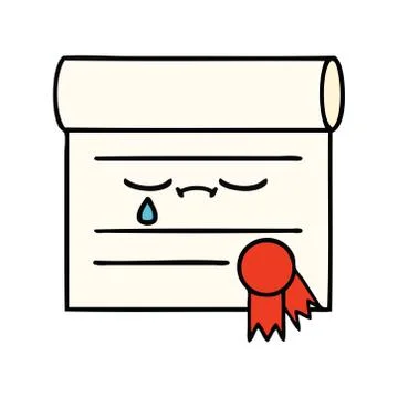 Cute cartoon certificate Stock Illustration