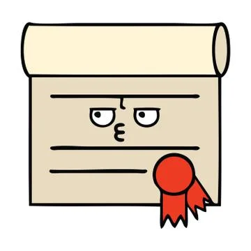 Cute cartoon certificate Stock Illustration