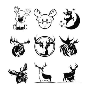 Cute cartoon character deer . Stock Illustration
