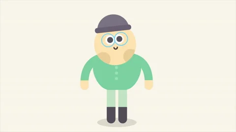 Cute Cartoon Character Looking Around Stock Footage 232804863