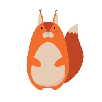 A cute cartoon character squirrel vector art Stock Illustration