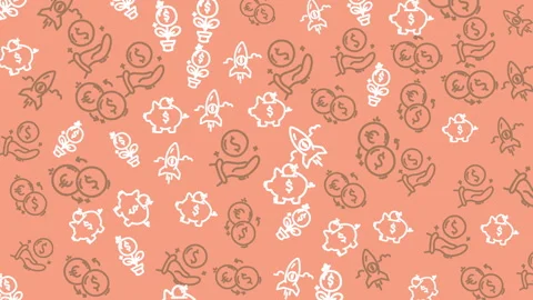Cute cartoon characters dance joyfully on soft peach background Stock Footage 336407093