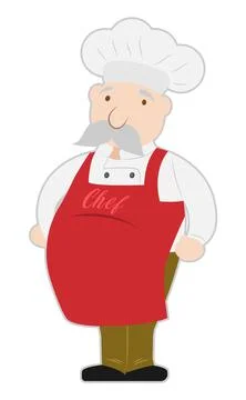 Cute cartoon chef on white background Stock Illustration