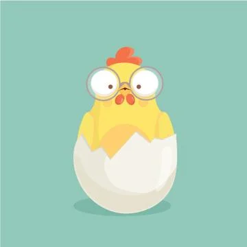 Cute cartoon chicken vector. Stock Illustration
