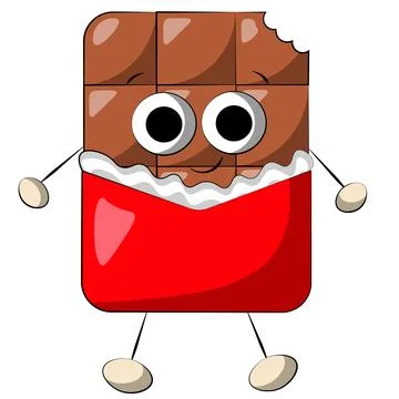 Cute cartoon Chocolate Character in Wrapper. Draw illustration in color Stock Illustration