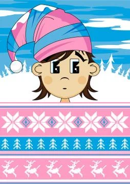 Cute Cartoon Christmas Elf Vector Illustration Illustrazione stock