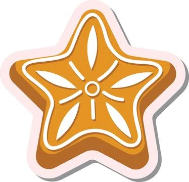 Cute cartoon Christmas ginger bread star. Vector illustration Illustrazione stock