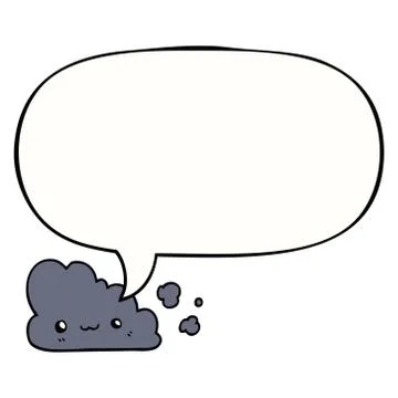 Cute cartoon cloud and speech bubble Stock Illustration