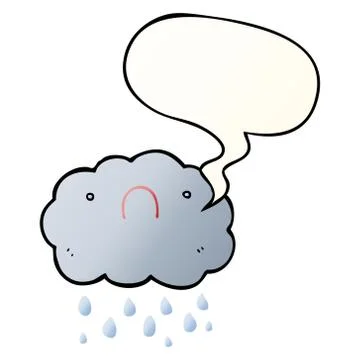 Cute cartoon cloud and speech bubble in smooth gradient style 스톡 일러스트