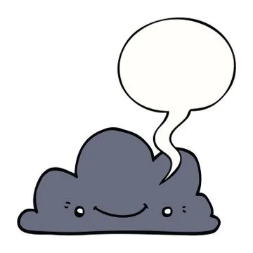 Cute cartoon cloud and speech bubble Illustrazione stock