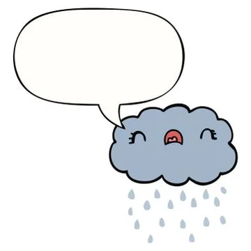 Cute cartoon cloud and speech bubble Illustrazione stock