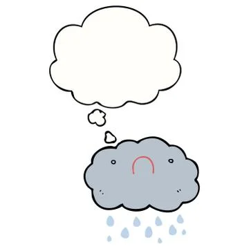 Cute cartoon cloud and thought bubble Stock Illustration