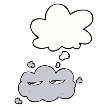 Cute cartoon cloud and thought bubble Stock Illustration