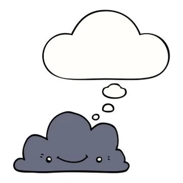 Cute cartoon cloud and thought bubble Stock Illustration