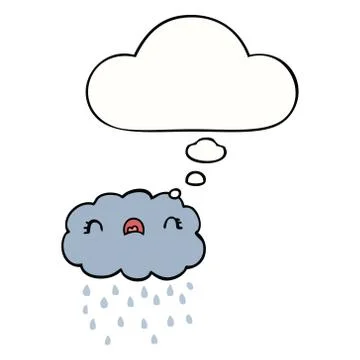 Cute cartoon cloud and thought bubble Stock Illustration