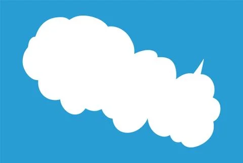 Cute cartoon cloud speech bubble connected sideways Stock Illustration