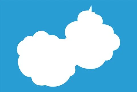 Cute cartoon cloud speech bubble connected sideways Stock Illustration