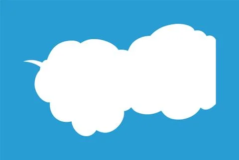 Cute cartoon cloud speech bubble connected sideways Stock Illustration