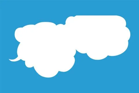 Cute cartoon cloud speech bubble connected sideways Stock Illustration