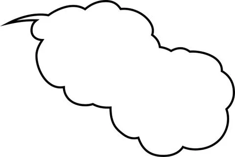 Cute cartoon cloud speech bubble connected sideways outline Stock Illustration