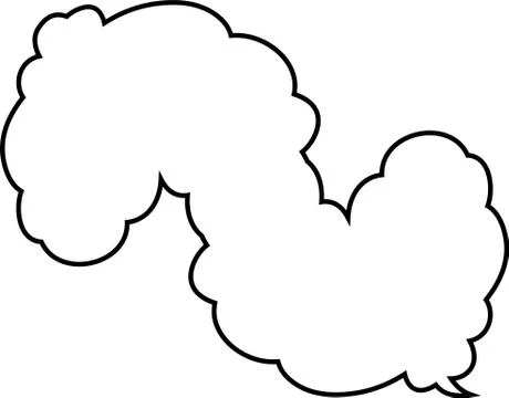 Cute cartoon cloud speech bubble connected sideways outline Stock Illustration