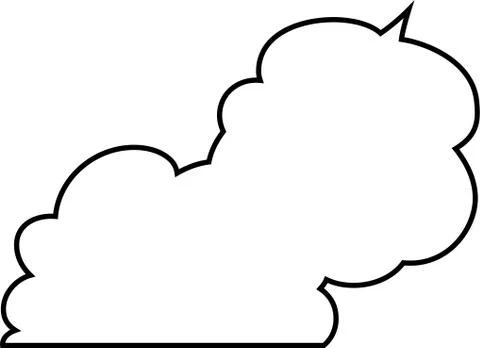 Cute cartoon cloud speech bubble connected sideways outline Illustrazione stock