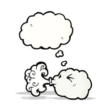 Cute cartoon cloud with thought bubble Stock Illustration