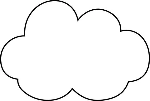 Cute Cartoon clouds outline Stock Illustration