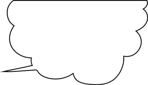 Cute Cartoon clouds Speech bubble outline Stock Illustration