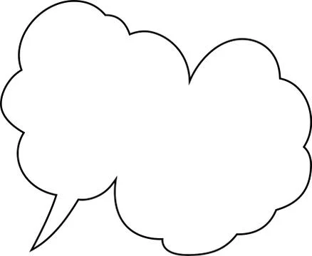 Cute Cartoon clouds Speech bubble outline Stock Illustration