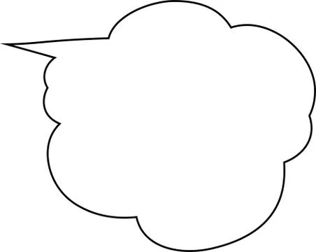 Cute Cartoon clouds Speech bubble outline Stock Illustration