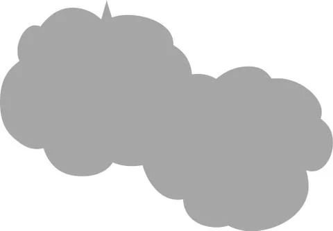 Cute cartoon Cloudy cloud speech bubble connected sideways Stock Illustration